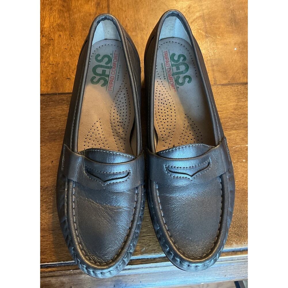 SAS Womens Shoes Tripad Comfort Loafer Gray Penny Loafer Leather Size 6 1/2 W